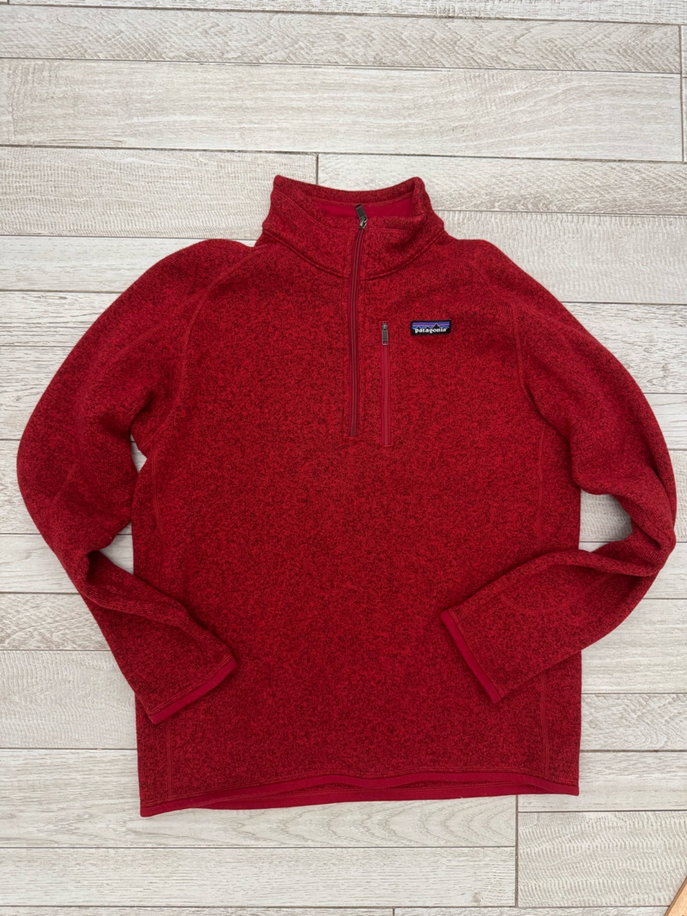 Patagonia Men’s Red Quarter-Zip Fleece Pullover